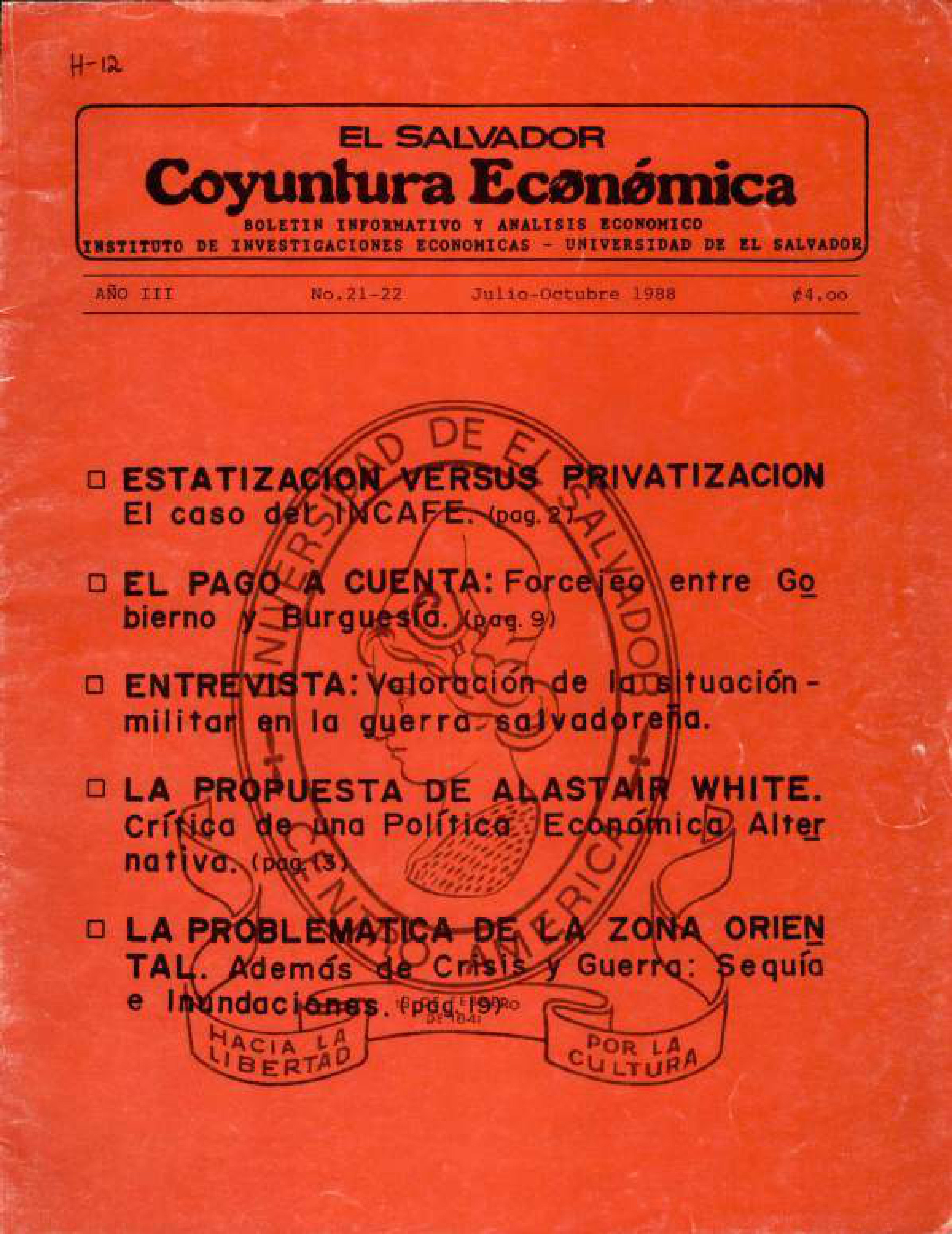 Año III, N. 21-22 Jul-Oct, 1988