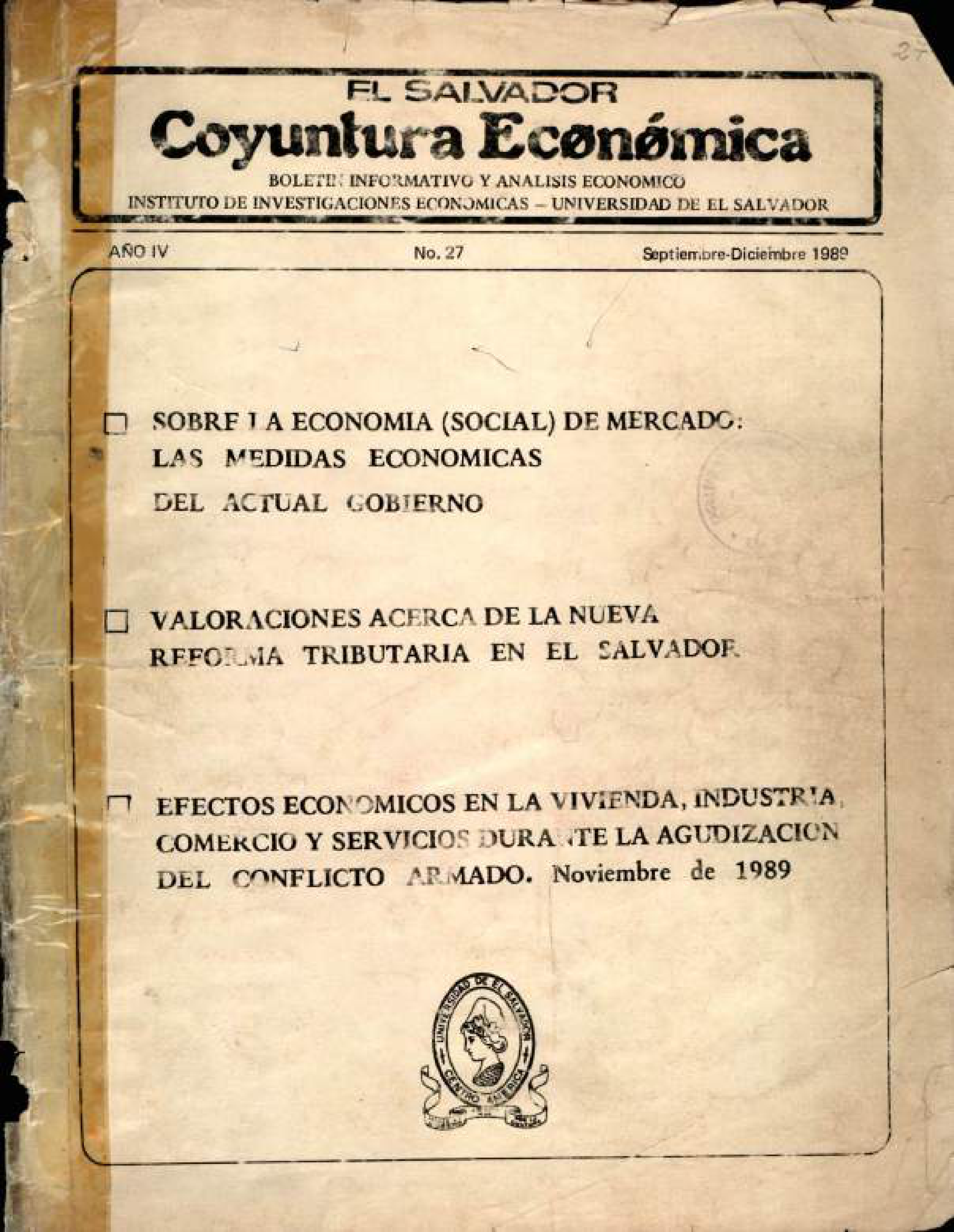 Año IV, No. 27 Sep-Dic, 1989