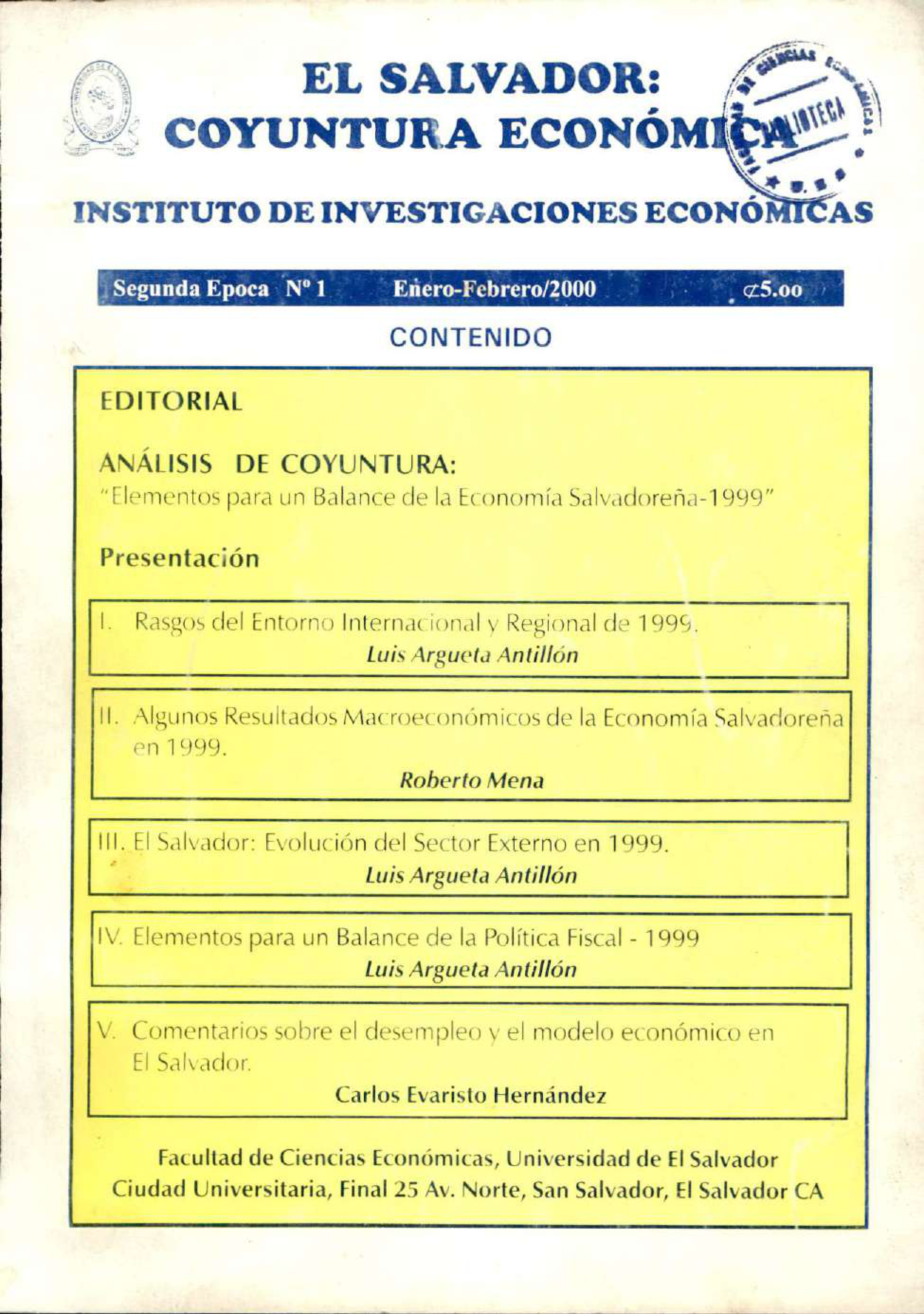 Año 1, N.1 Ene-Feb, 2000