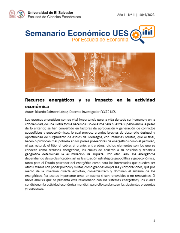 Semanario II: Recursos económicos y su impacto en la actividad económica