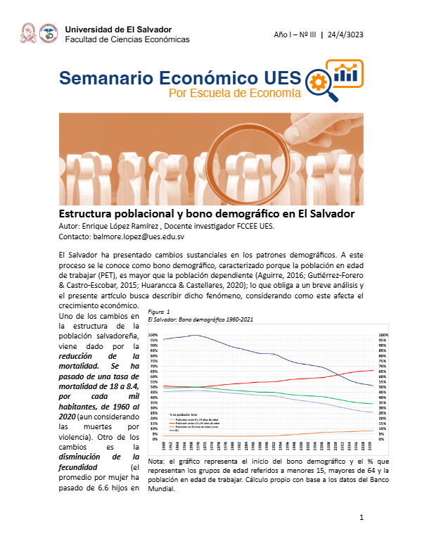 Semanario III: Estructura poblacional y bono demográfico en El Salvador