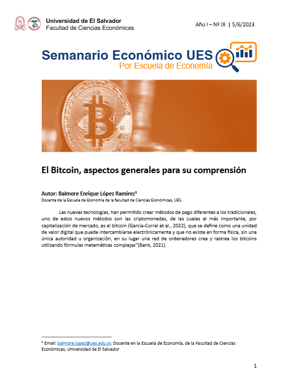 Semanario IX: El bitcoin, aspectos generales para su comprensión
